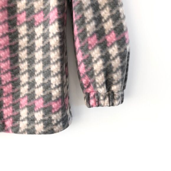 Abound Fleece Plaid Shacket Pink Grey Shirt Jacket Houndstooth NWT - Picture 3 of 8